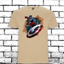 Cargar imagen en el visor de la galería, CAMISETA SUPERHEROES CAPITAN AMERICA PARED