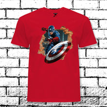 Cargar imagen en el visor de la galería, CAMISETA SUPERHEROES CAPITAN AMERICA PARED