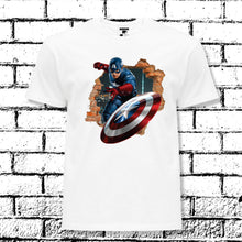 Cargar imagen en el visor de la galería, CAMISETA SUPERHEROES CAPITAN AMERICA PARED