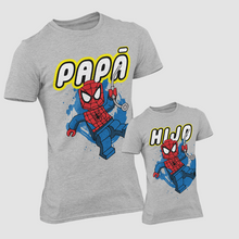 Cargar imagen en el visor de la galería, CAMISETA PACK PADRE E HIJO SPIDERMAN LEGO